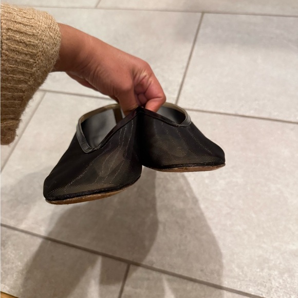 Le Monde Beryl Luna leather trimmed mesh ballet flats - Picture 5 of 6